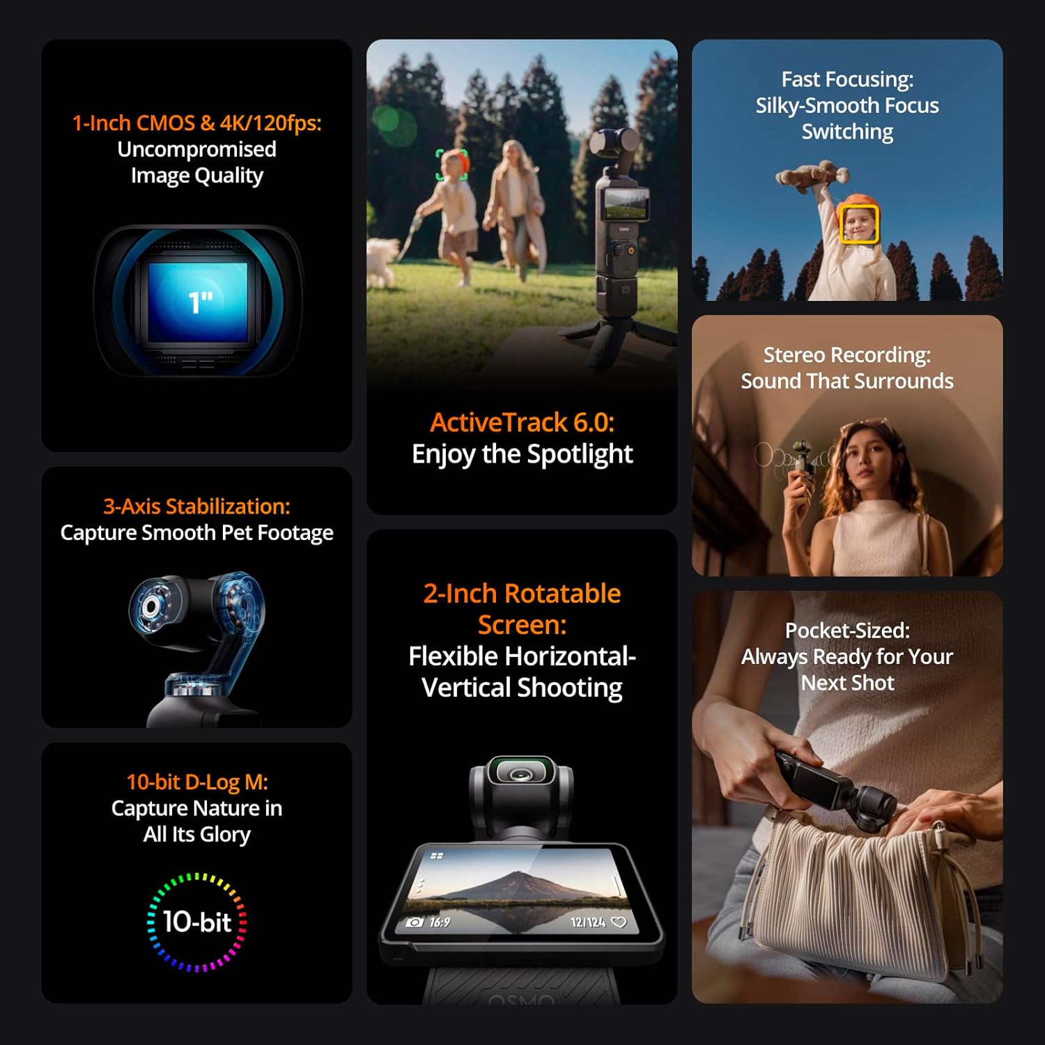 DJI Osmo Pocket 3, Vlogging Cameras with 1'' CMOS & 4K/120fps Vlog Camera, 3-Axis Stabilization, Fast Focusing, Face/Object Tracking, Digital Vlogging Camera for YouTube - Image 6