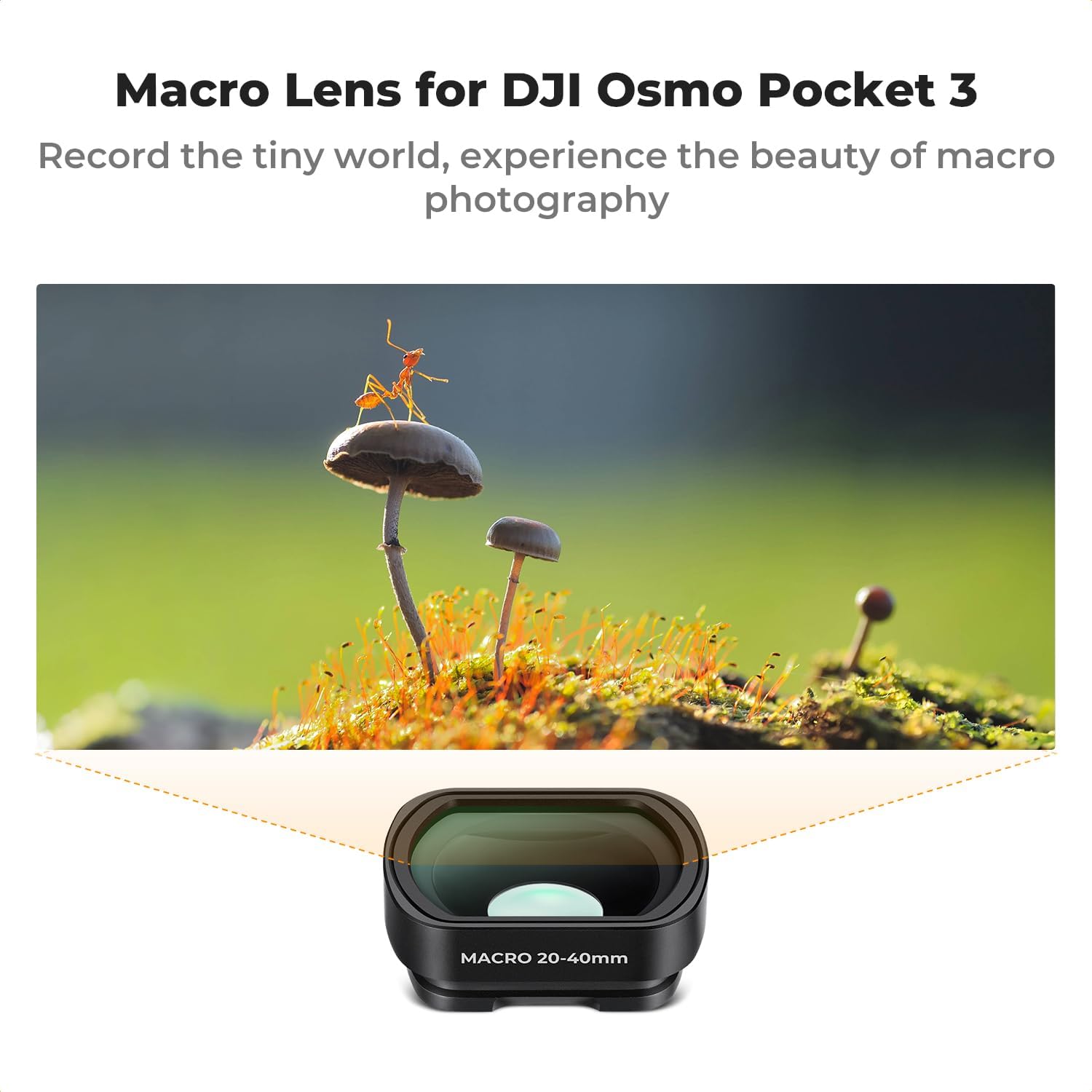 K&F Concept Effect Lens & ND Filter Kit for DJI Osmo Pocket 3, 1.2X Anamorphic Lens+ Wide-Angle Lens+ 10X Macro Lens+ ND8+ND32+ND128, Magnetic Attach/Multi-Coated/Optical Glass - Image 4