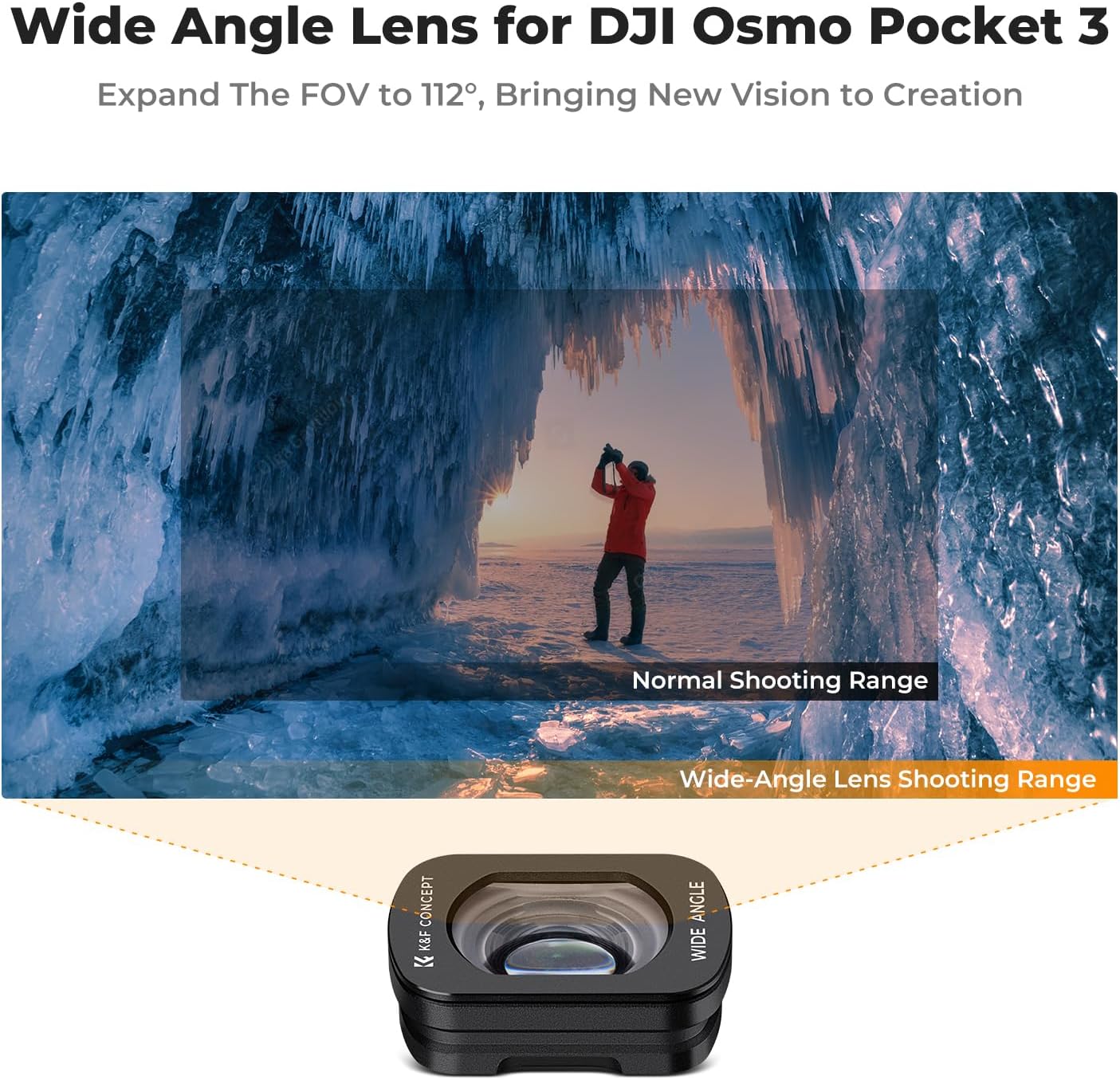 K&F Concept Effect Lens & ND Filter Kit for DJI Osmo Pocket 3, 1.2X Anamorphic Lens+ Wide-Angle Lens+ 10X Macro Lens+ ND8+ND32+ND128, Magnetic Attach/Multi-Coated/Optical Glass - Image 6