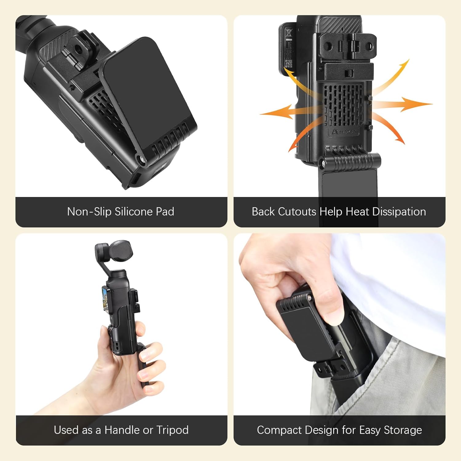 Magnetic Mount Stand Compatible with DJI Osmo Pocket 3, Upgraded Pocket3 Accessories Adapter Clamp Magnet Suction Case Holder on Desktop, Vertical Surface, 180° Adjustable Handle, Black - Image 10