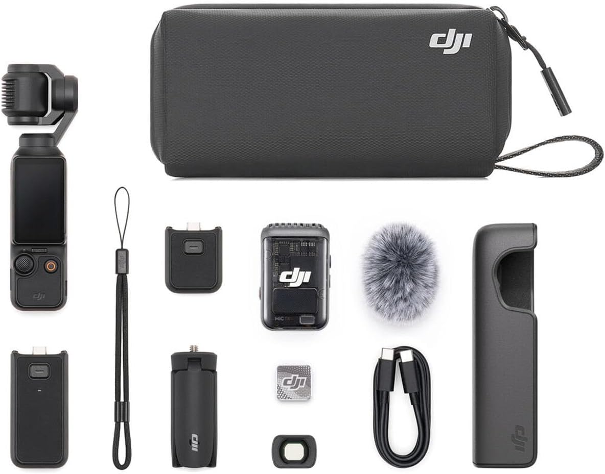 DJI Osmo Pocket 3 Creator Combo Bundle with Clip-On Transmitter/Recorder, Wide Angle Lens, Battery Handle, Mini Tripod, Carrying Bag + 128GB Micro SD Card, Monopod - Image 4