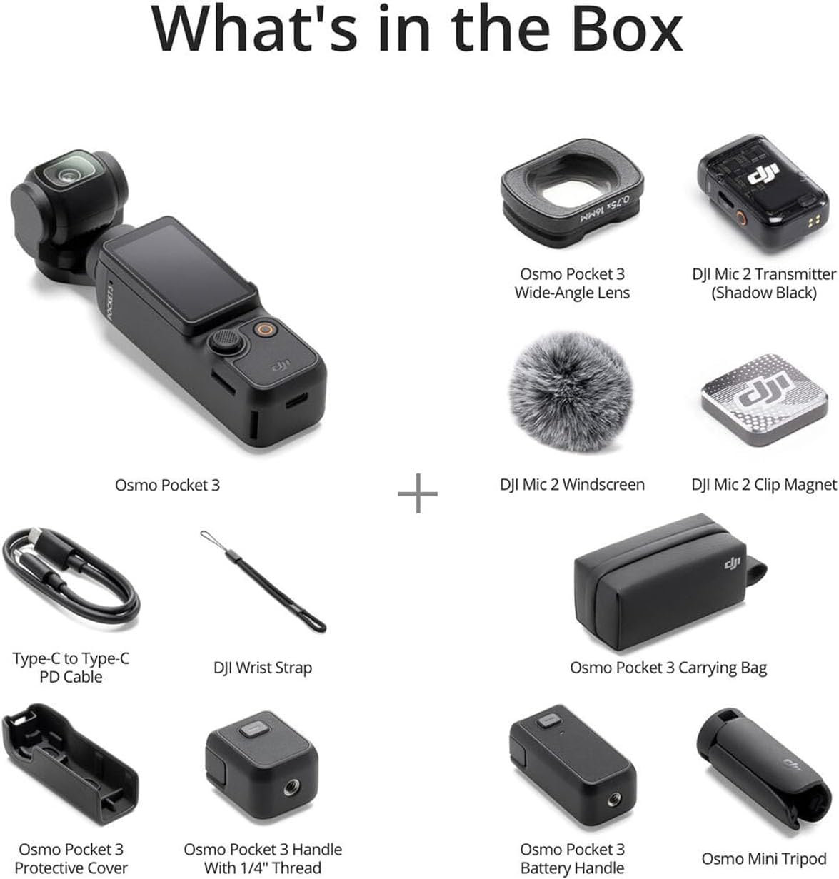 DJI Osmo Pocket 3 Creator Combo Bundle with Clip-On Transmitter/Recorder, Wide Angle Lens, Battery Handle, Mini Tripod, Carrying Bag + 128GB Micro SD Card, Monopod - Image 5